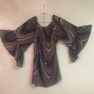 BOHO CHIC NECKLACE WITH TURQUOISE CROSS