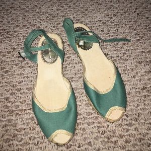 Turquoise platform sandals