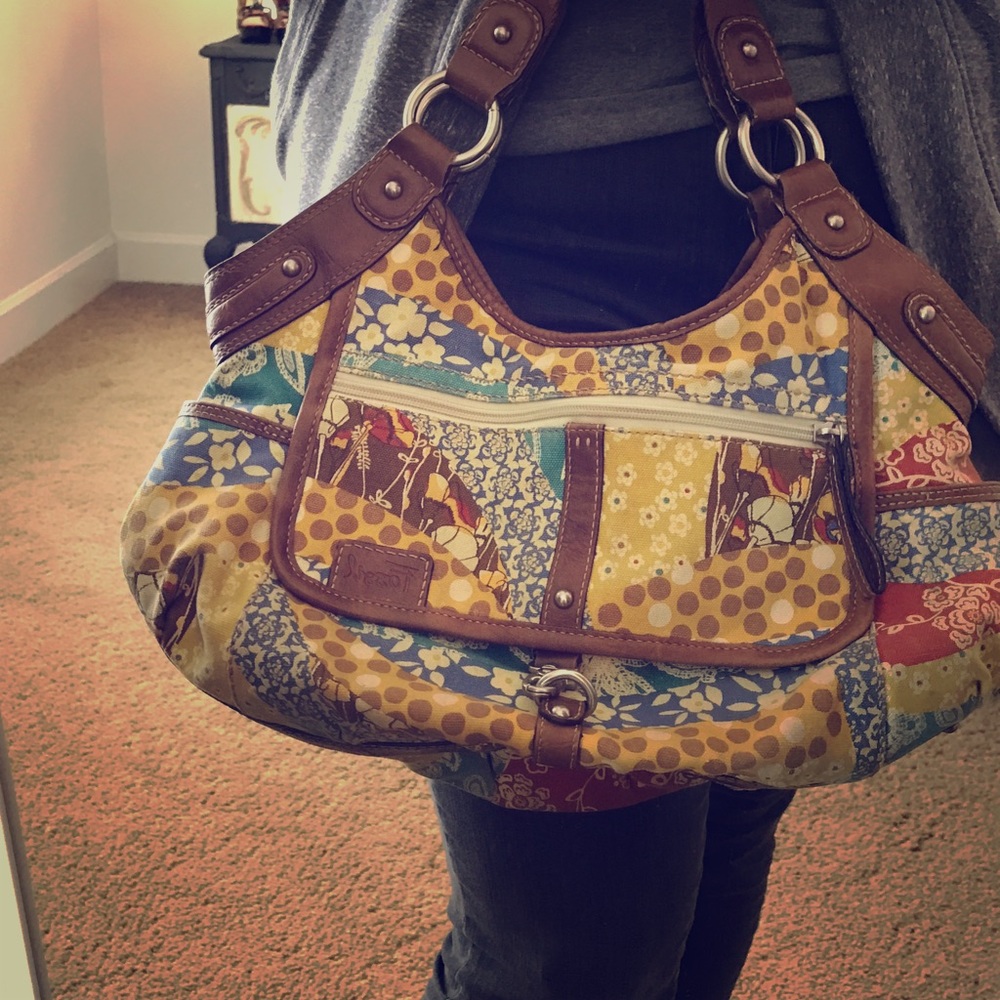 Fossil patchwork bag
