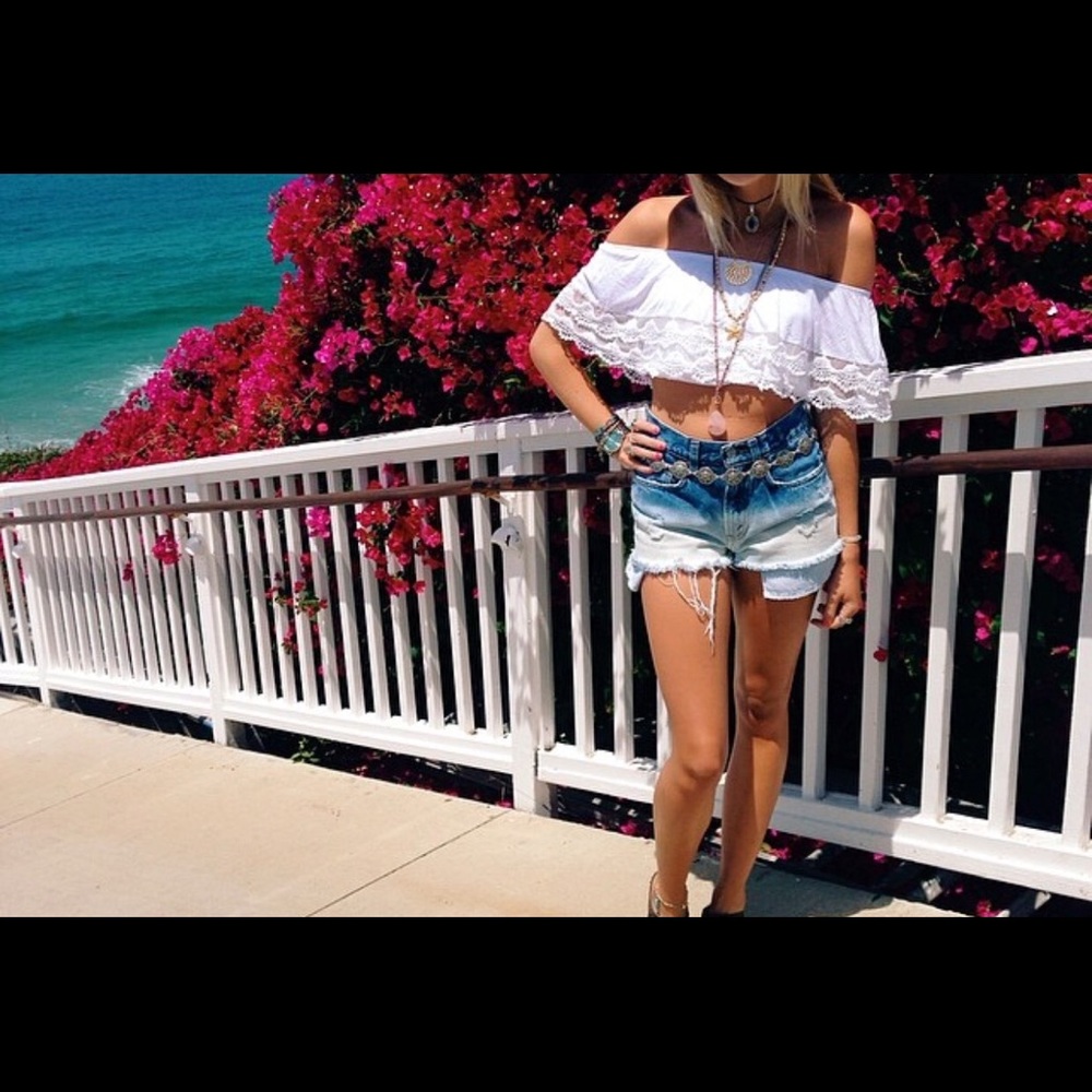 Off the shoulder crop top