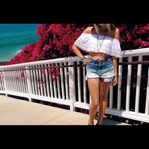 Off the shoulder crop top