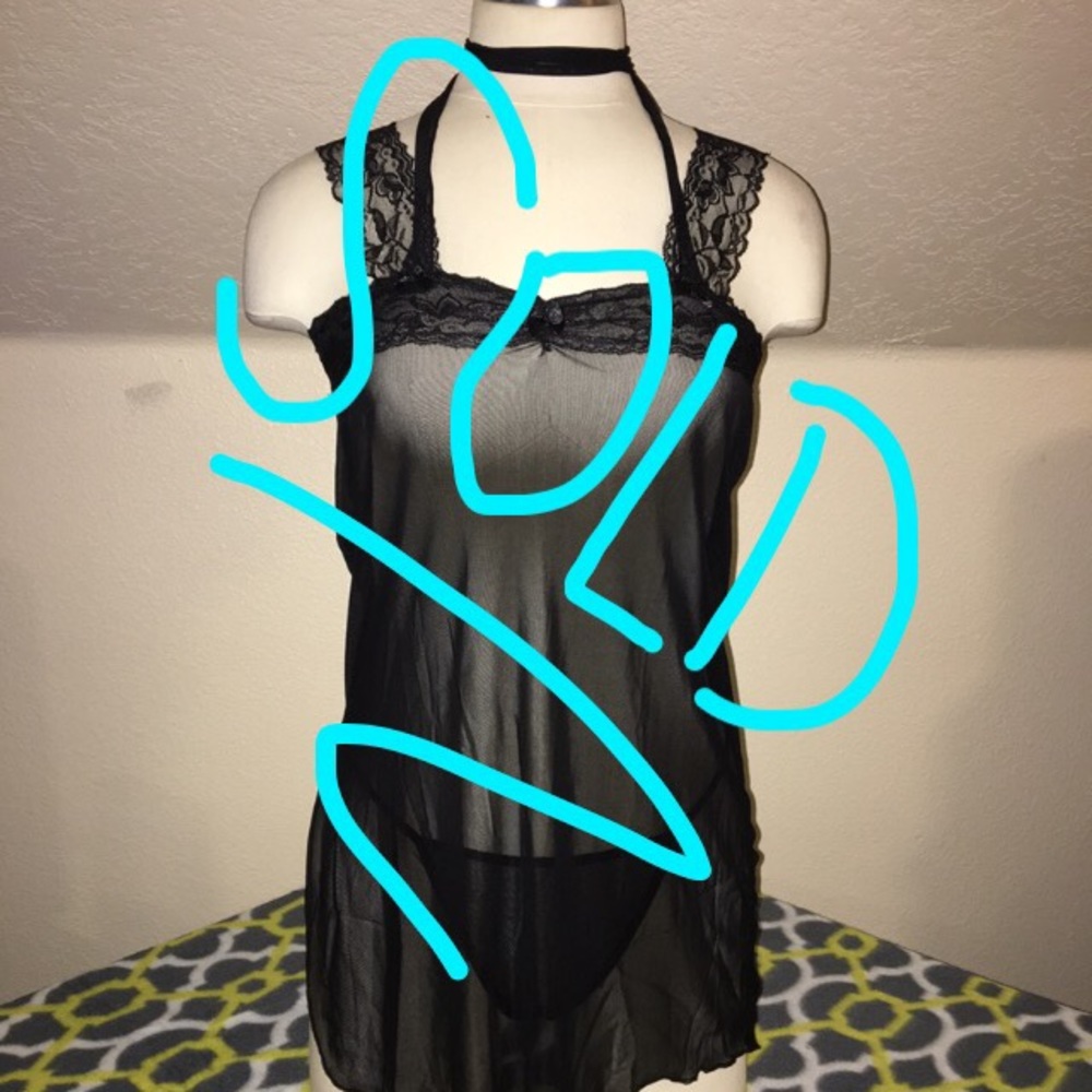 SOLD LOCALLY black Lace Babydoll