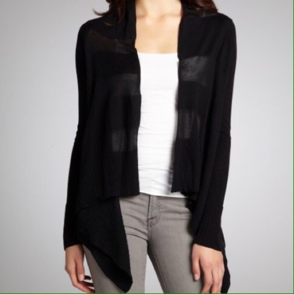 BCBG MaxAzria Sheer Panel Atia Cardigan L