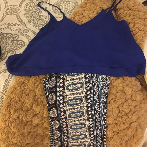 Cobalt blue tank with very low back - Picture 4 of 4