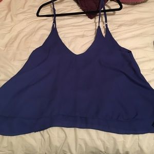 Cobalt blue tank with very low back