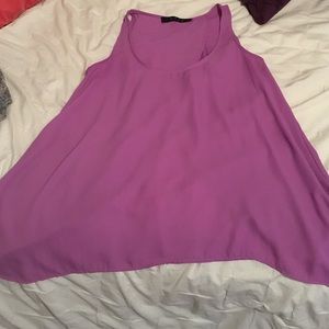 Lavender tank top with airy, open back