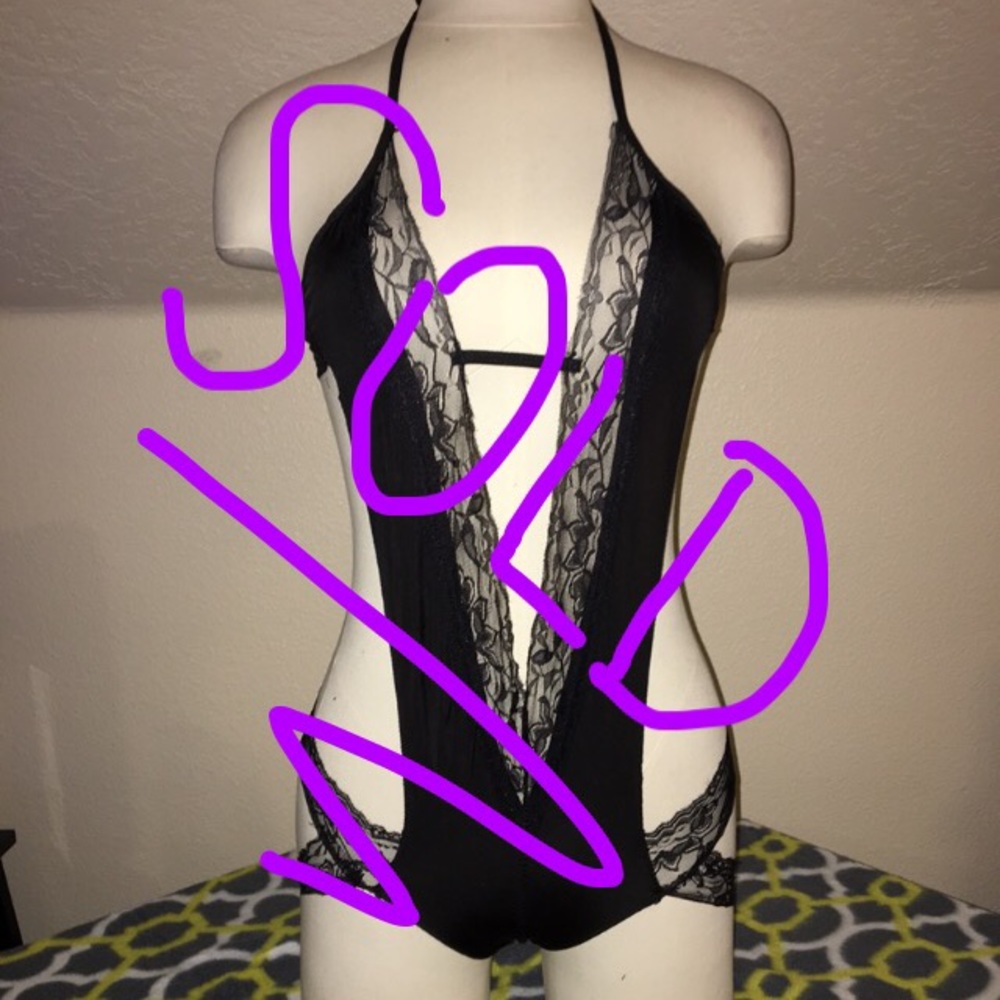 SOLD LOCALLY Black Floral Silk&Lace Onesie