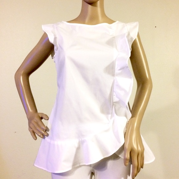 Banana Republic Tops - Banana Republic White Ruffle Blouse