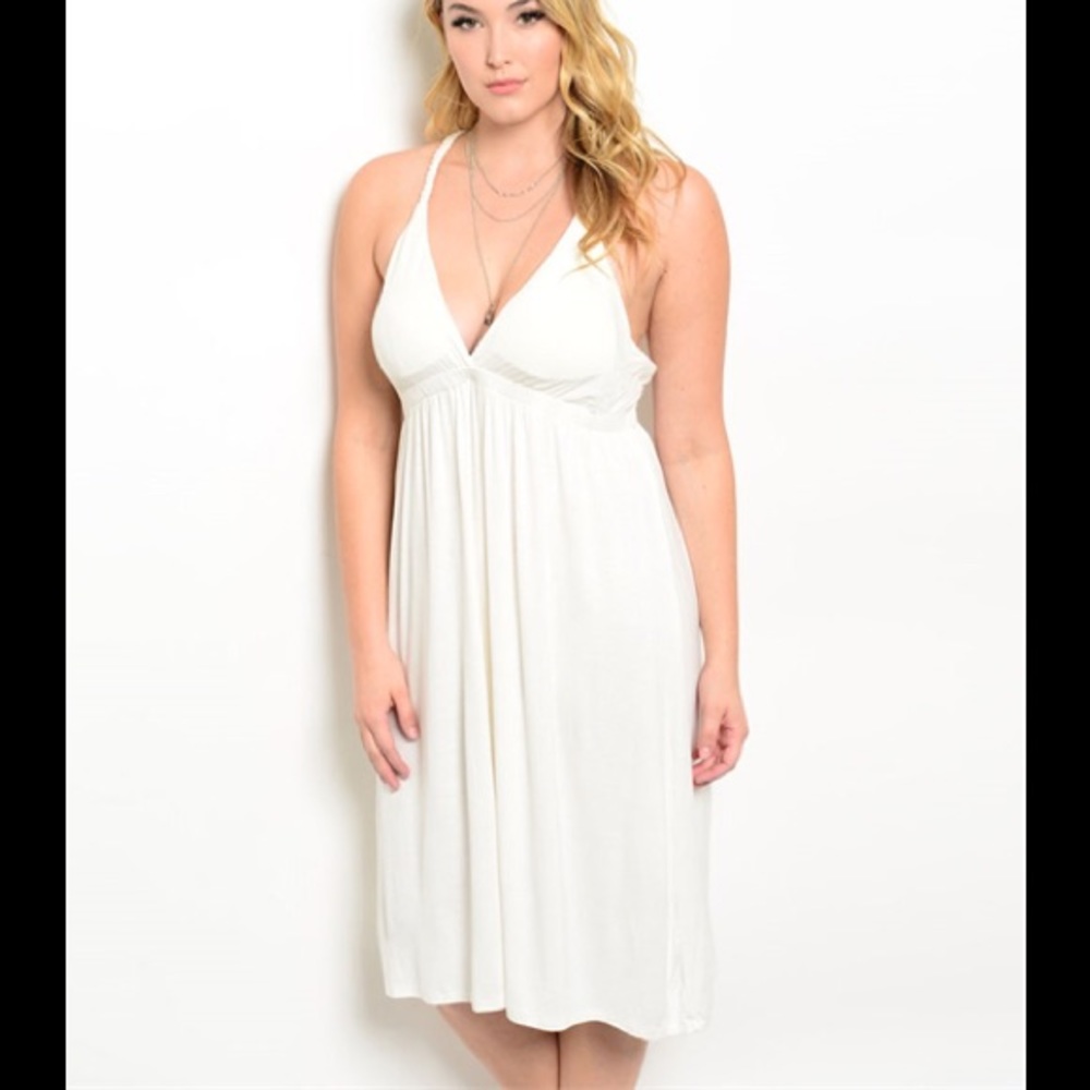 Plus Size 1X, 2X, 3X Sexy White Summer Dress!