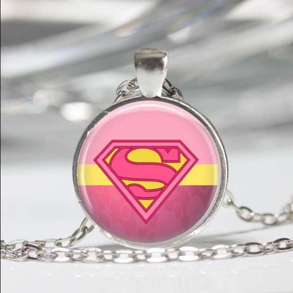 Super girl pendant necklace. Handmade