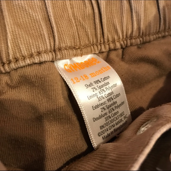 Toddler boys tan LINED corduroys - EUC - Picture 3 of 3