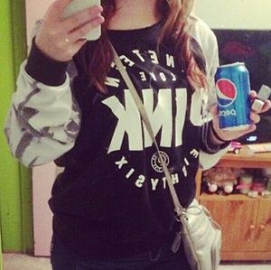 Small PINK slouchy crew sweater