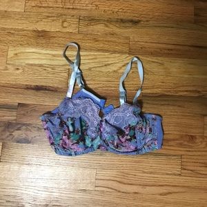 Floral underwire bra