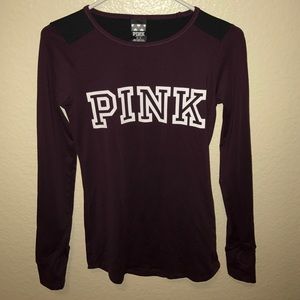 VS PINK MAROON LONG SLEEVE