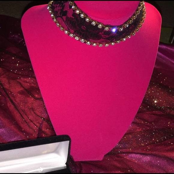  Sale Gorgeous Lace & Rhinestone Choker CCO - Picture 3 of 4