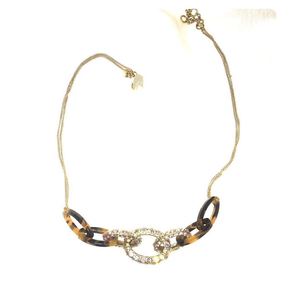 J. Crew Pavé tortoise link necklace. NWT