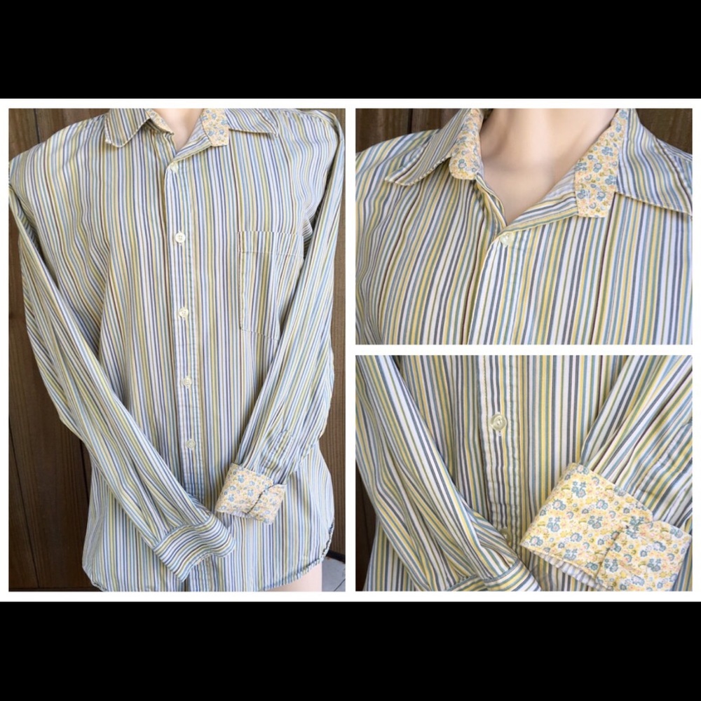 Flip Cuff  L/Sleeved Striped Shirt XXL Brooklyn Express
