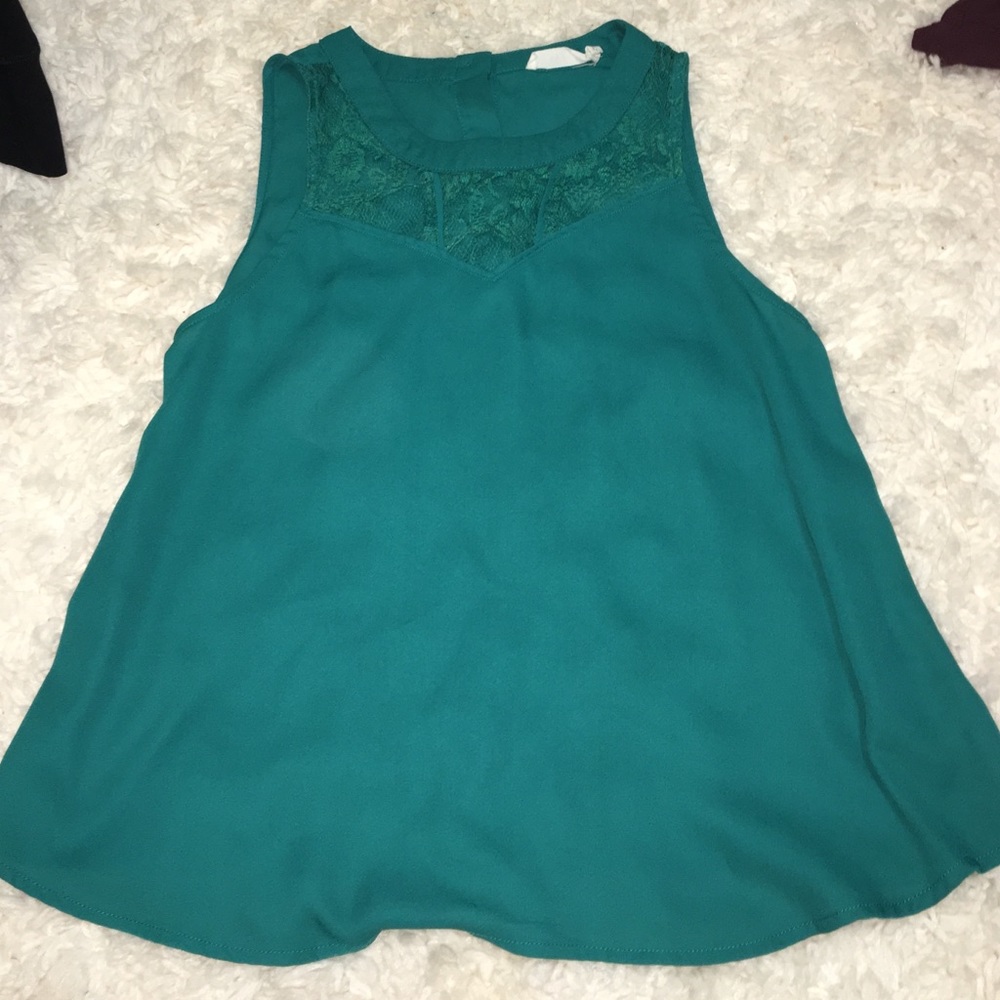 Teal sleeveless top