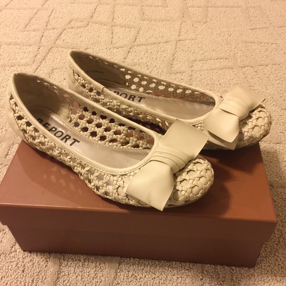 Cute Woven Catalina Flats with Bow Size 8.5