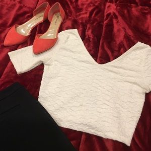 Cream crop top worn once.