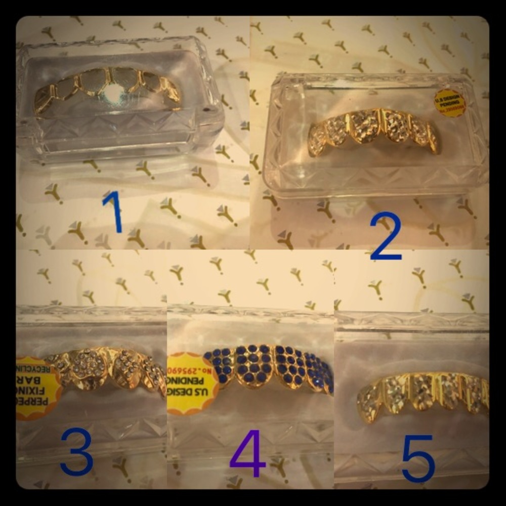 Teeth Grillz Set Gold Plated