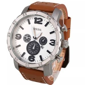 Fossil Men's Quartz White Dial Chronograph Watch