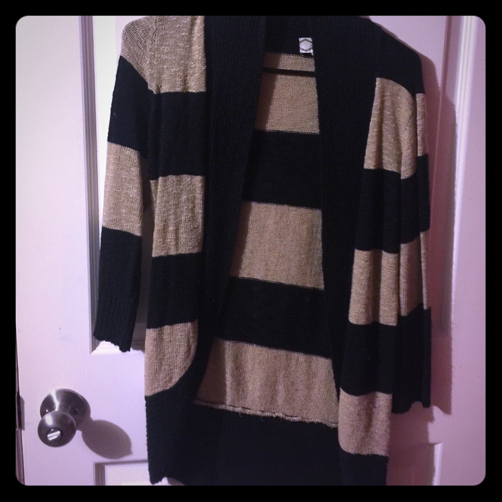 Gold/tan and Black cardigan