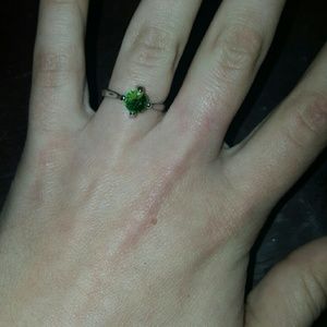 Green stone ring