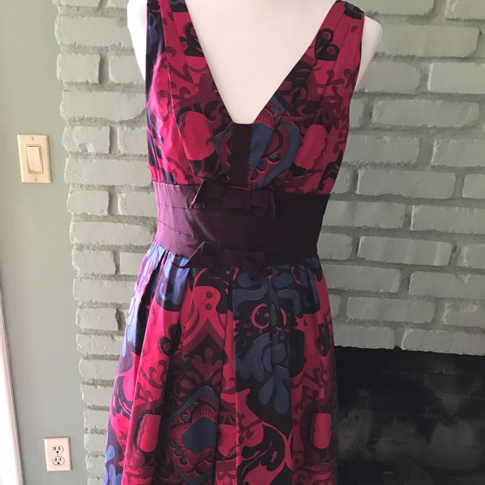 Anthropologie Leifsdottir Grosgrain Trim Dress 8