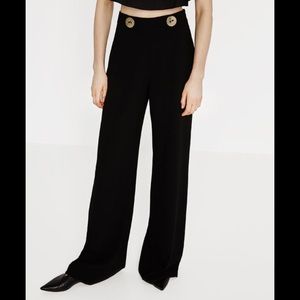 Buttoned Palazzo Trousers