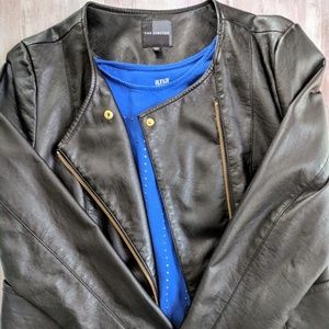 The Limited Black Assymetrical Faux Leather Jacket