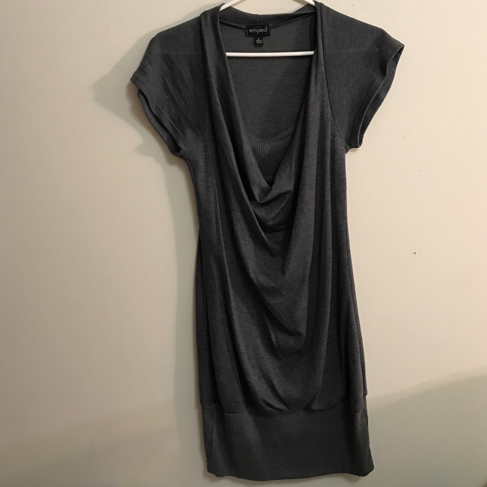 Grey sweater dress