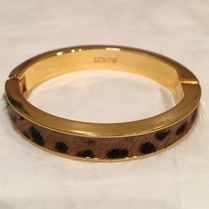 J.CREW calf hair leopard bangle.