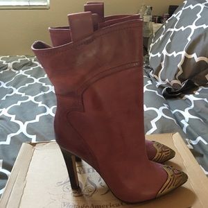 Purplish Pink leather boot