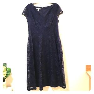 London Times Navy blue lace cocktail dress