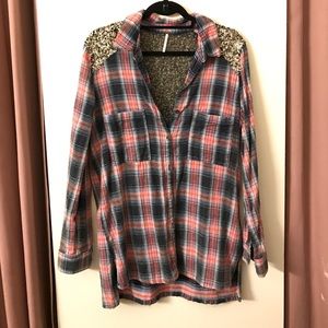 Free people sequined flannel