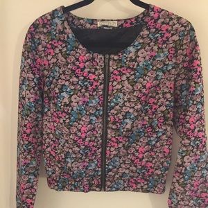 Bright floral jacket!