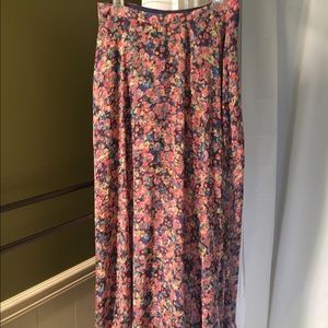 Floral Pattern Maxi Chiffon Skirt