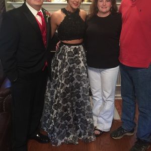 2 Piece Eureka Black White Prom/Formal Dress