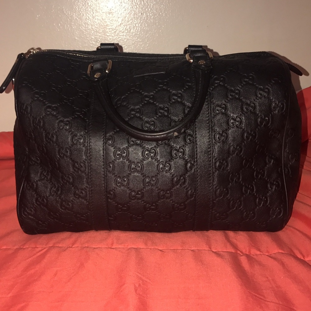 Gucci Leather Joy Boston Satchel Bag Black