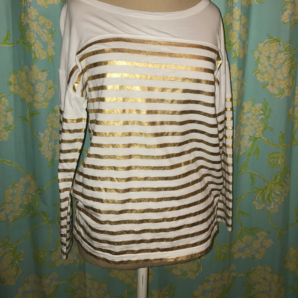 Gold Stripe Jcrew Shirt