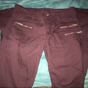 🍍4/$25 Rue 21 Burgundy Pants with Zippers