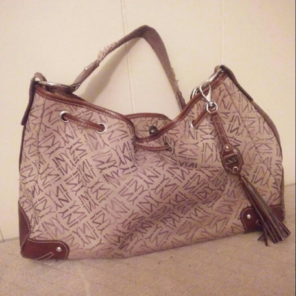 Used Jones New York Tote Bag Beige And Brown