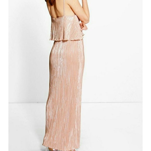 Metallic Pleated Maxi Dress - Picture 3 of 6