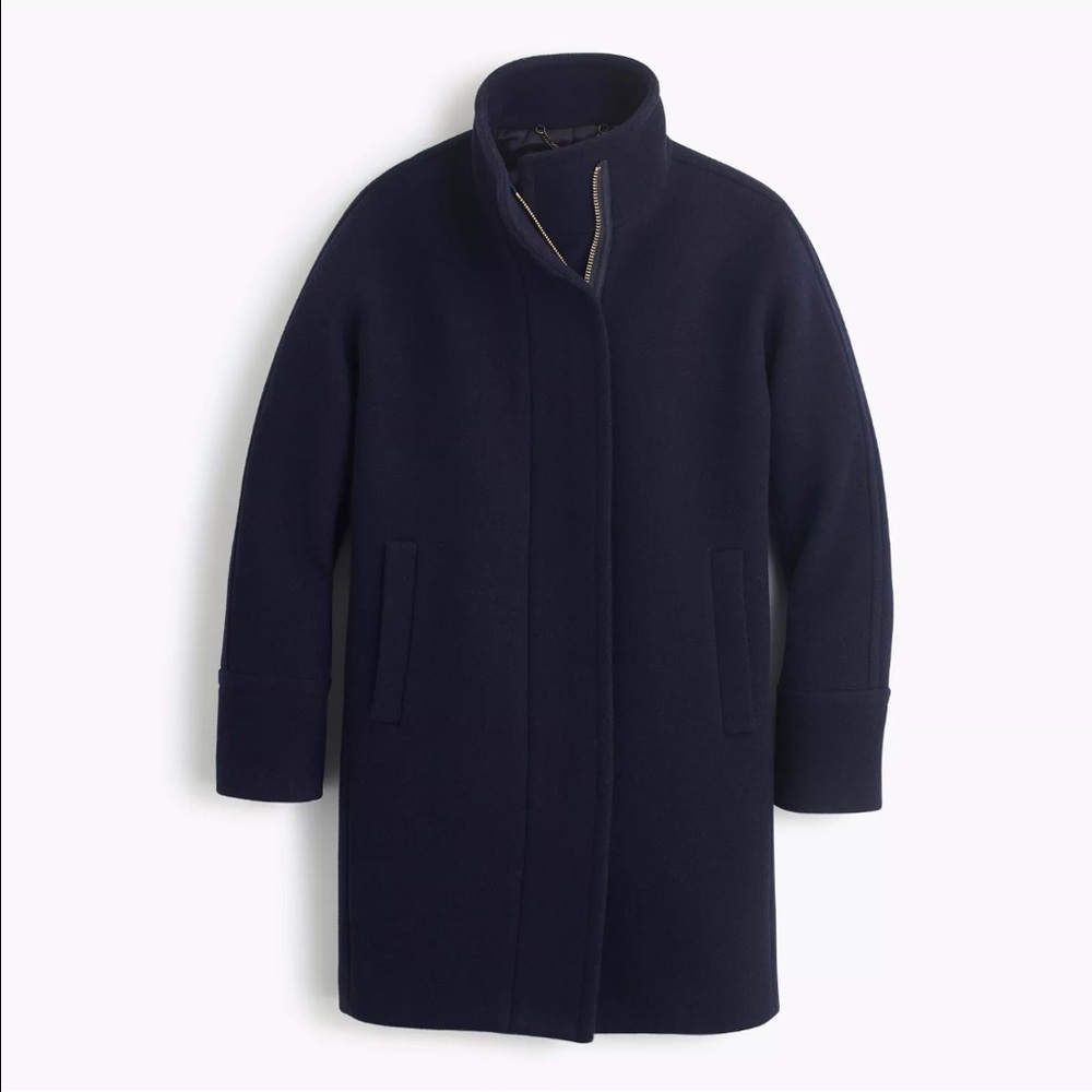 J.CREW STADIUM CLOTH COCOON COAT Navy - Size 2 NWT