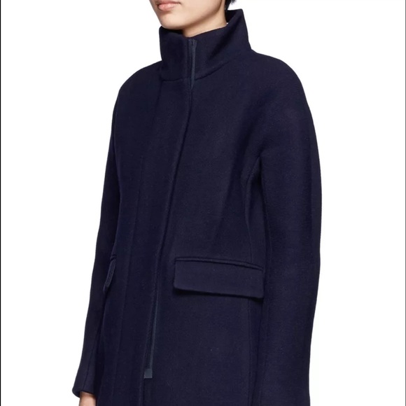 J.CREW STADIUM CLOTH COCOON COAT Navy - Size 2 NWT - Picture 2 of 3