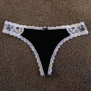VS black and white lace thong NWT
