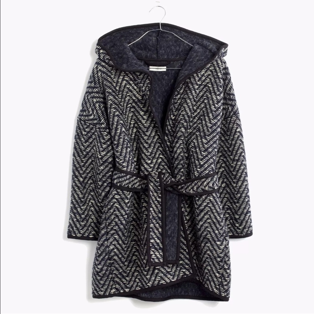 MADEWELL HERRINGBONE WRAP JACKET - Size M/L Navy