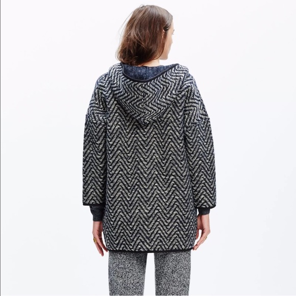 MADEWELL HERRINGBONE WRAP JACKET - Size M/L Navy - Picture 4 of 4