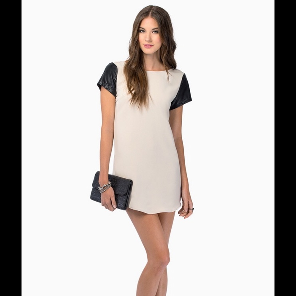 NWT Vegan Leather Short Sleeves Dress